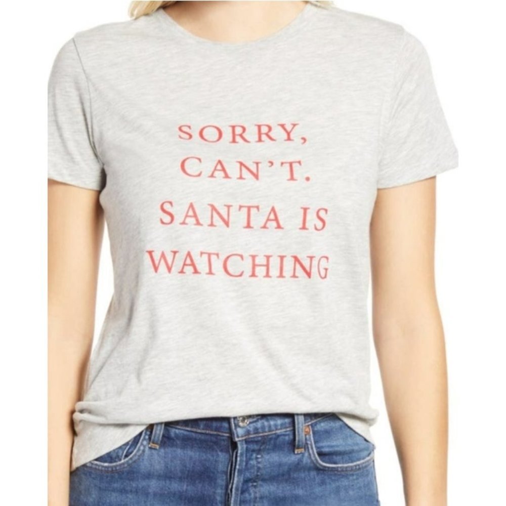 NWT 1901 Women's "Sorry Cant. Santa is Watching" Graphic Tee Size XXL NEW
